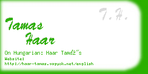 tamas haar business card
